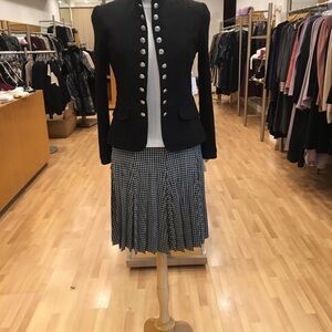 Classic Black and White Checkered Skirt